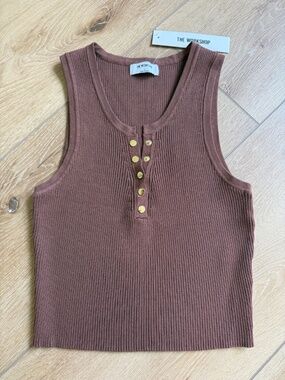 The Workshop Snap Button Crop Tank